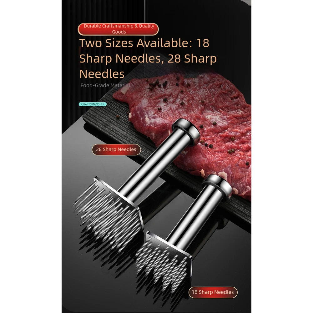 304 Stainless Steel Meat Tenderizer with 19 25 18 28 Needle Design