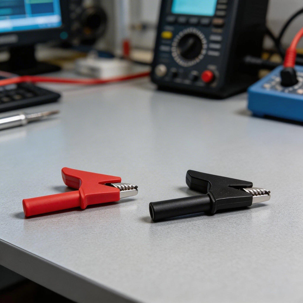 Copper Crocodile Clips Test Clips Pair with 4mm Banana Socket for Multimeter