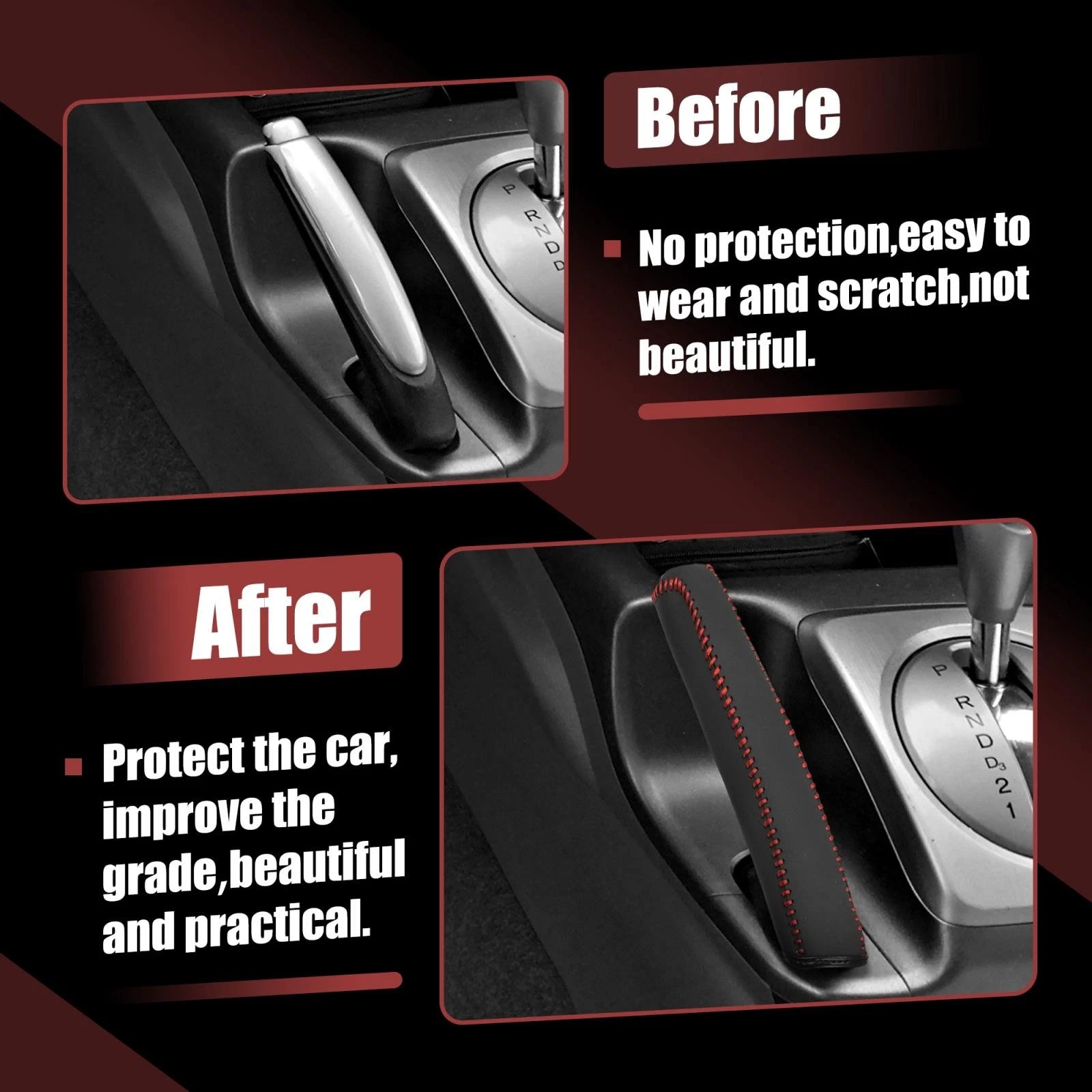 Handbrake Cover Protector Red Thread for Honda Civic (2006–2011)