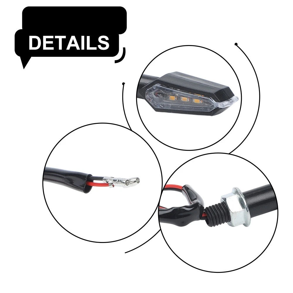 LED Motorcycle Turn Signal Lights Two Sided Design Fits Most Motorcycles
