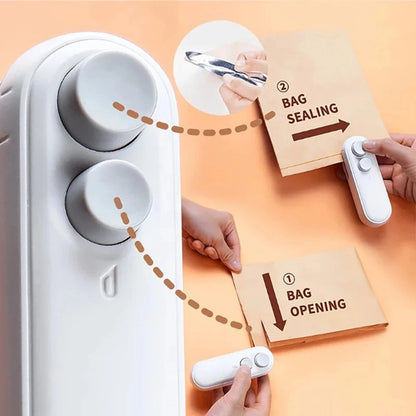 USB Portable Heat Sealer with Cutting Function for Food Snacks