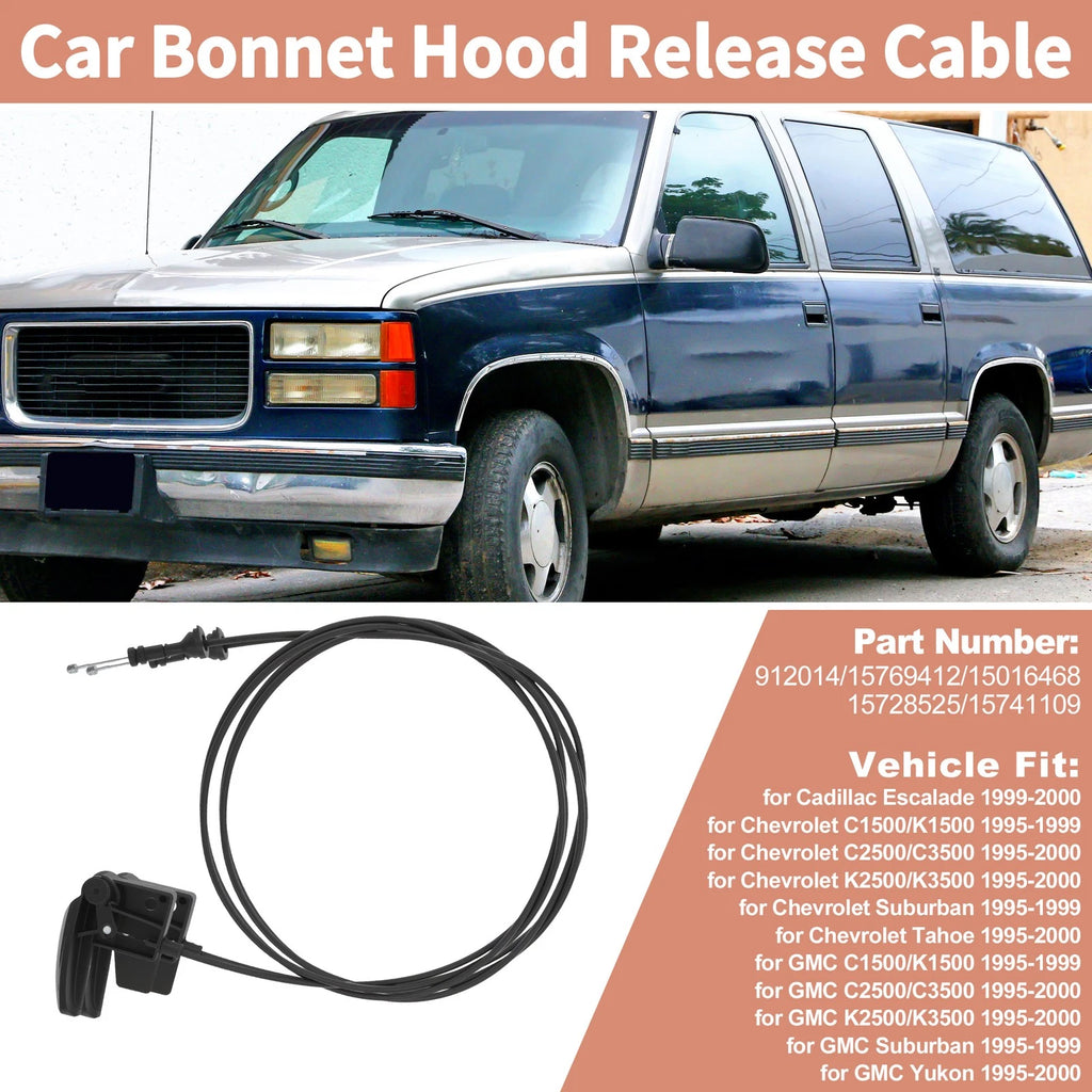 Hood Latch Release Cable Replacement for Chevy Suburban Tahoe Yukon C1500 (1992–2007)
