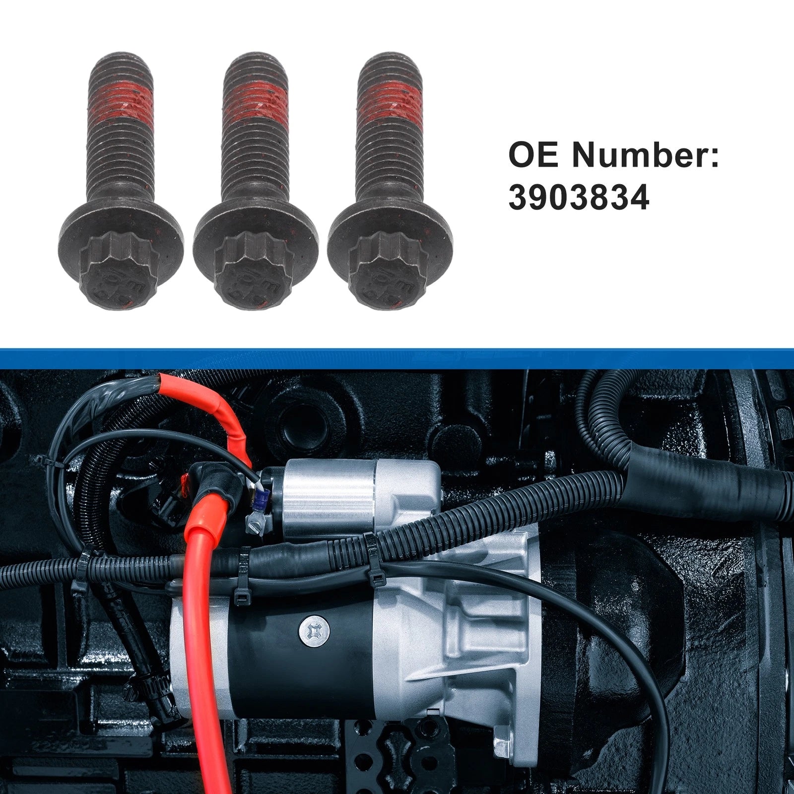 Starter Mounting Bolts Kit 3 Pc for Dodge Ram 2500 (2003–2006)