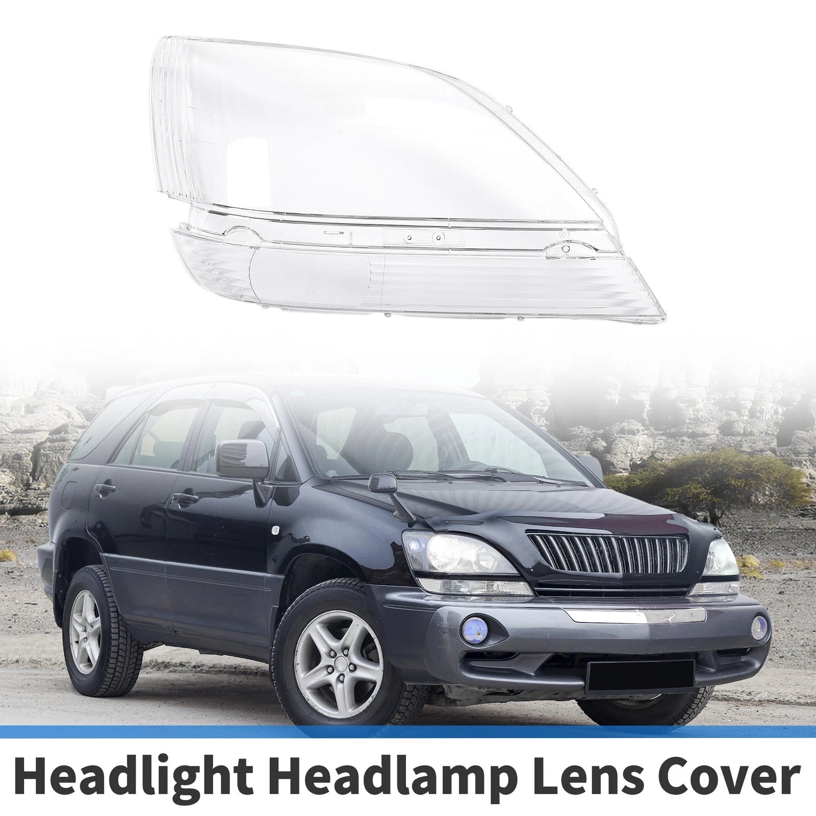 1 Pcs Headlight Lens Cover Front Right for Lexus RX300 (1999–2003) Clear
