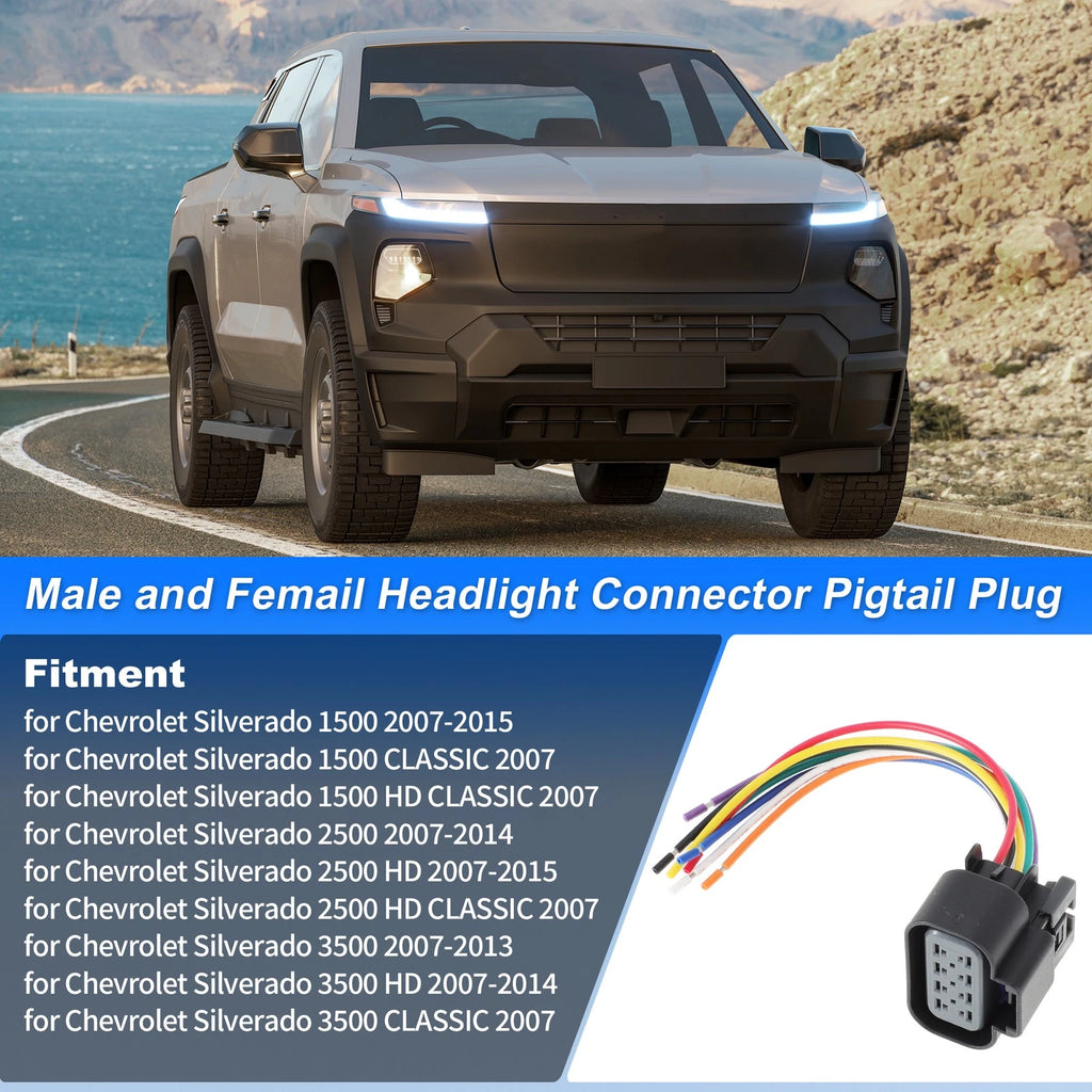 Headlight Connector Harness Plug Wire Replacement for Chevrolet (2000–2010)