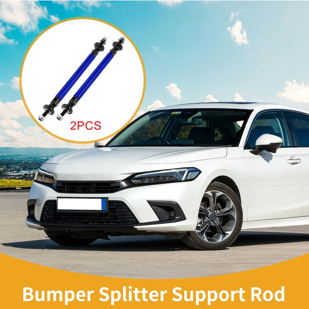 2X Adjustable Front Bumper Lip Splitter Strut Support Bars for