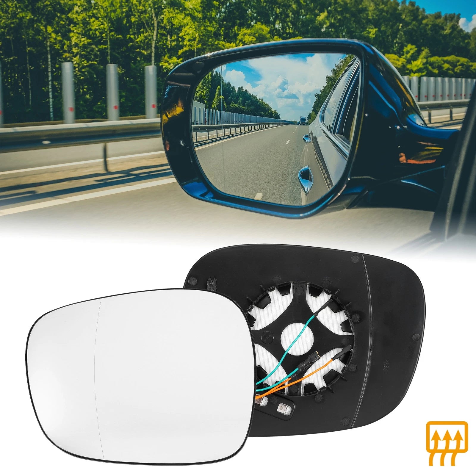 Heated Rearview Mirror Glass Left Side Replacement for BMW X3 (2011–2024)