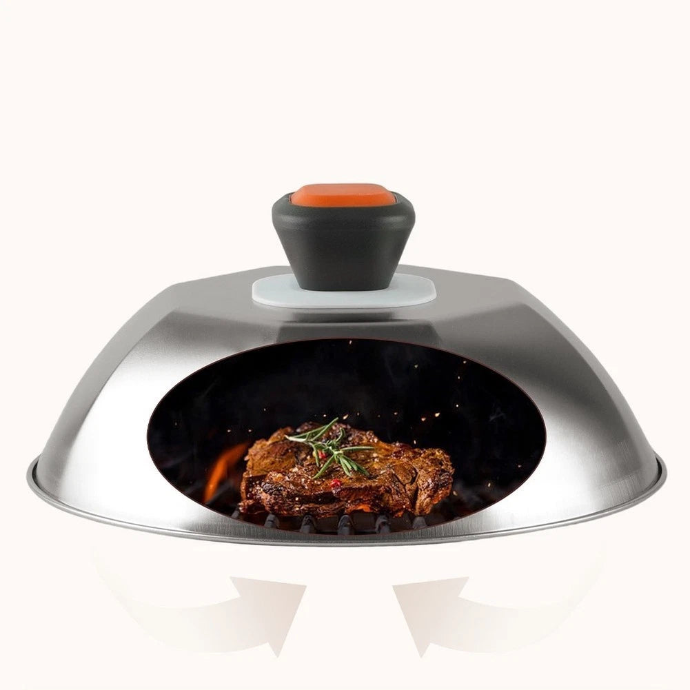 Stainless Steel Steak Lid for Grilling Heat Retention