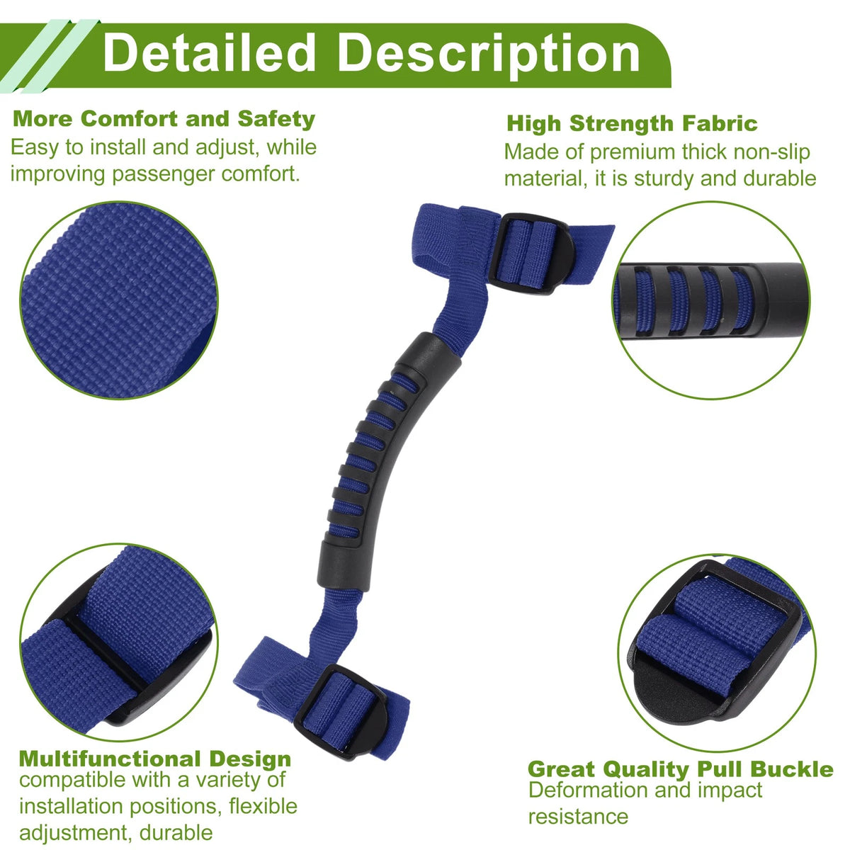 Roll Bar Grab Handles for Jeep Wrangler (1987–2021) Blue