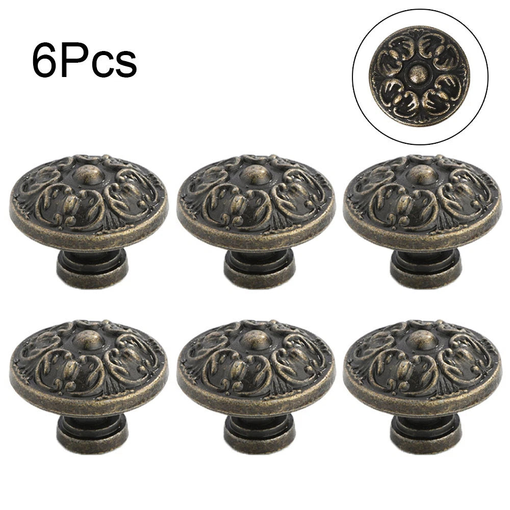 6X Zinc Alloy Antique Door Cabinet Drawer Pull Knob Handles