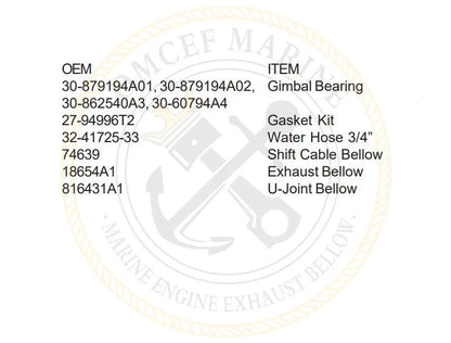 Transom Service Repair Kits for MerCruiser Alpha One Gen II (MR-907)