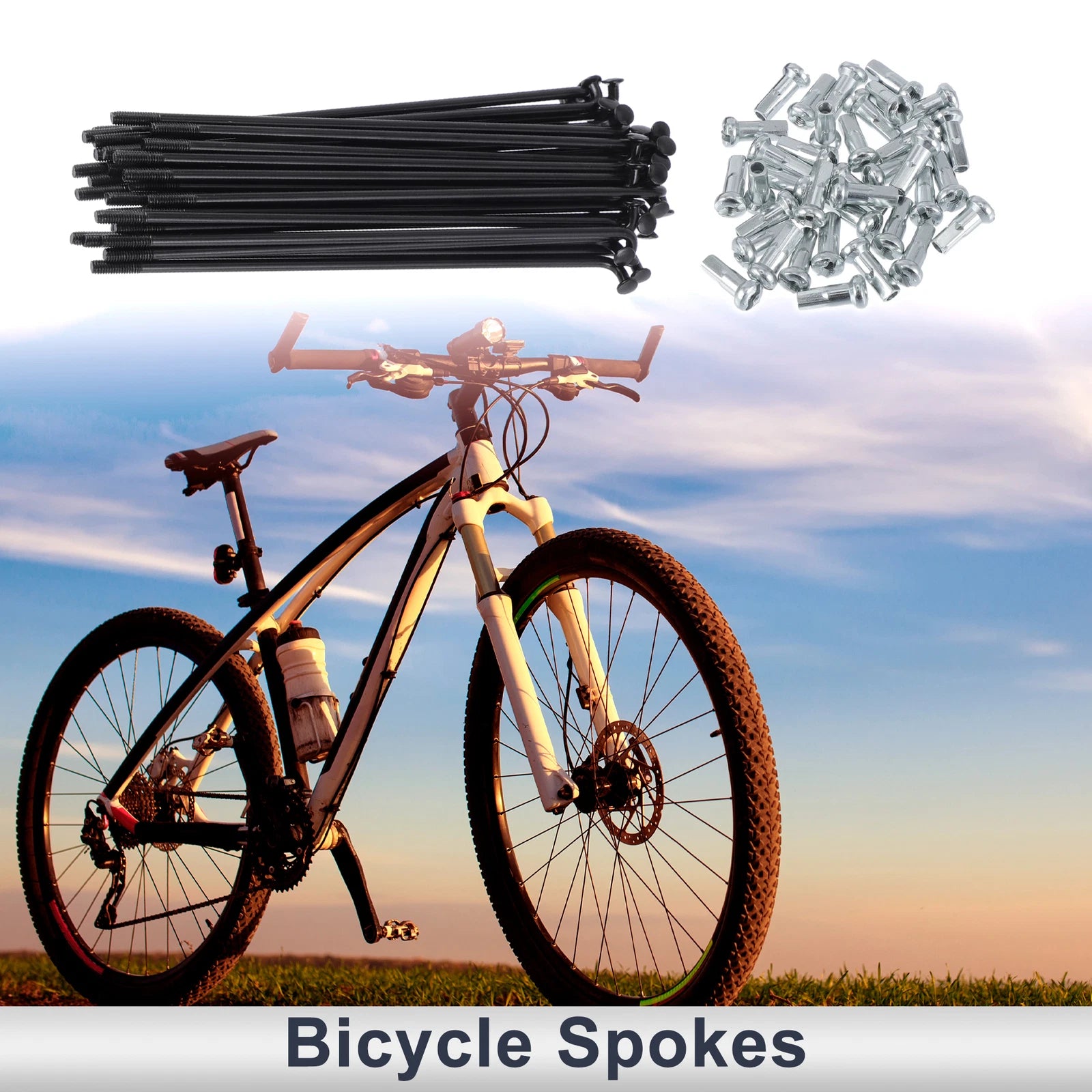 Bicycle Spoke Nipples Set 100mm Steel Universal for Universal (All Years)