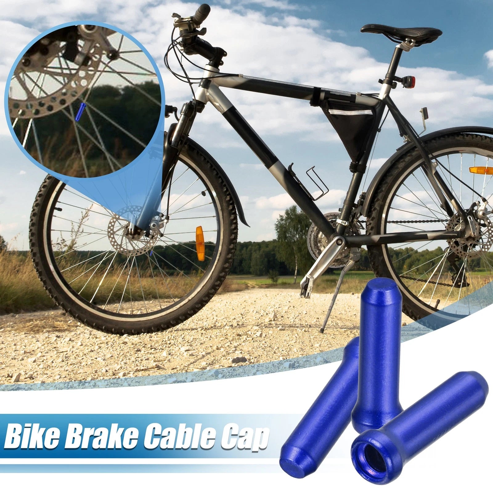 Brake Cable Cap Replacement Set for Bike Shifter Bicycle Gear (Blue) (50)
