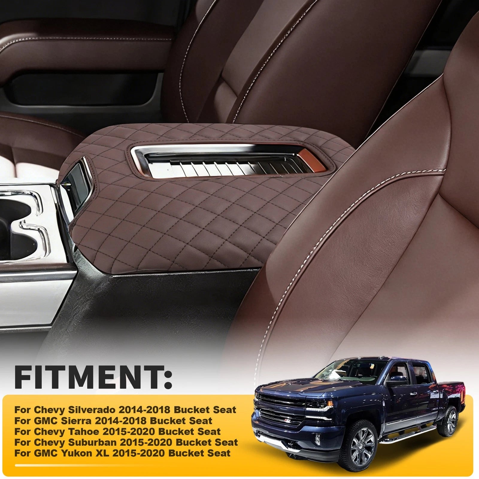 Center Console Lid Armrest Cover Trim for Chevy Silverado GMC Sierra (2014–2018)