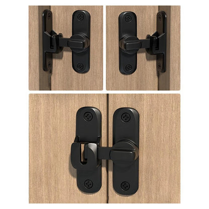 2X Black Aluminum Sliding Door Lock Latch Set for Home and Office