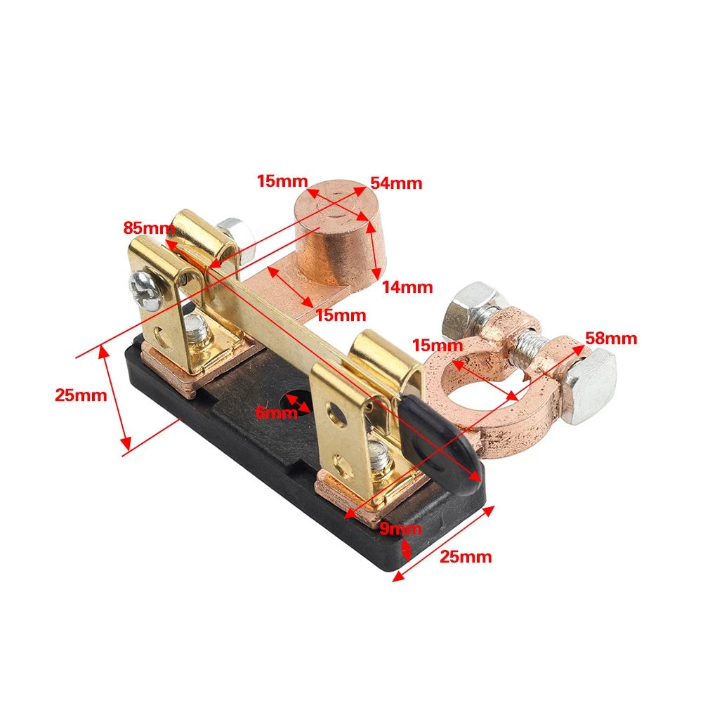 Battery Disconnect Cutoff Switch for Car RV Boat (12-24V)