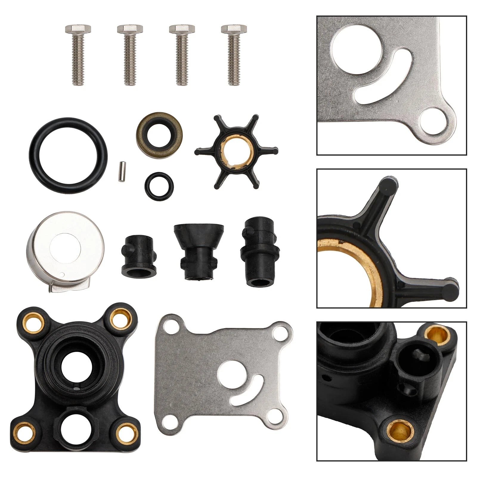 Water Pump Impeller Kit for Johnson Evinrude 8-15HP Outboard (18-3327)