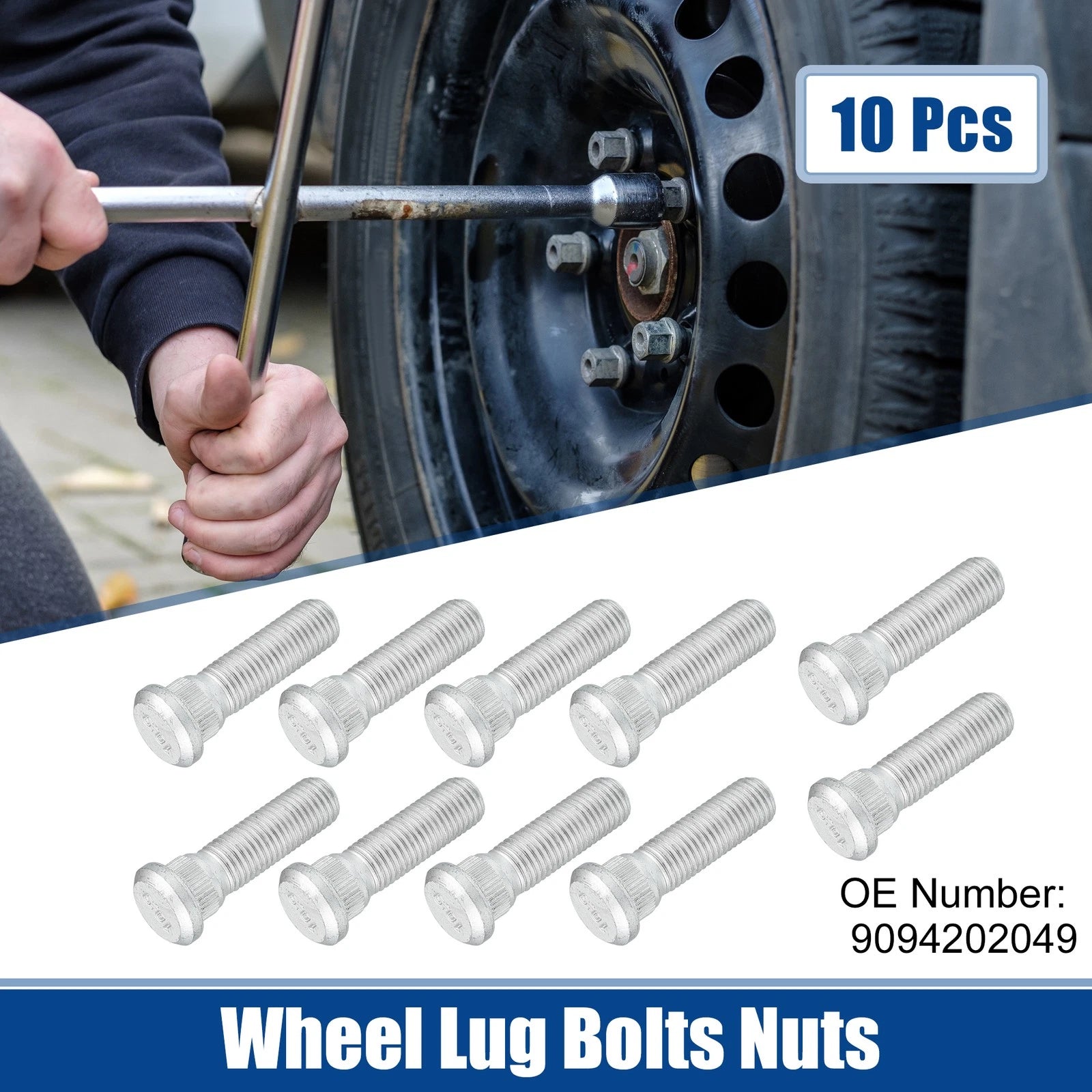 Wheel Lug Bolts Nuts 10 Pcs Replacement for Toyota 4Runner (1986–2015)