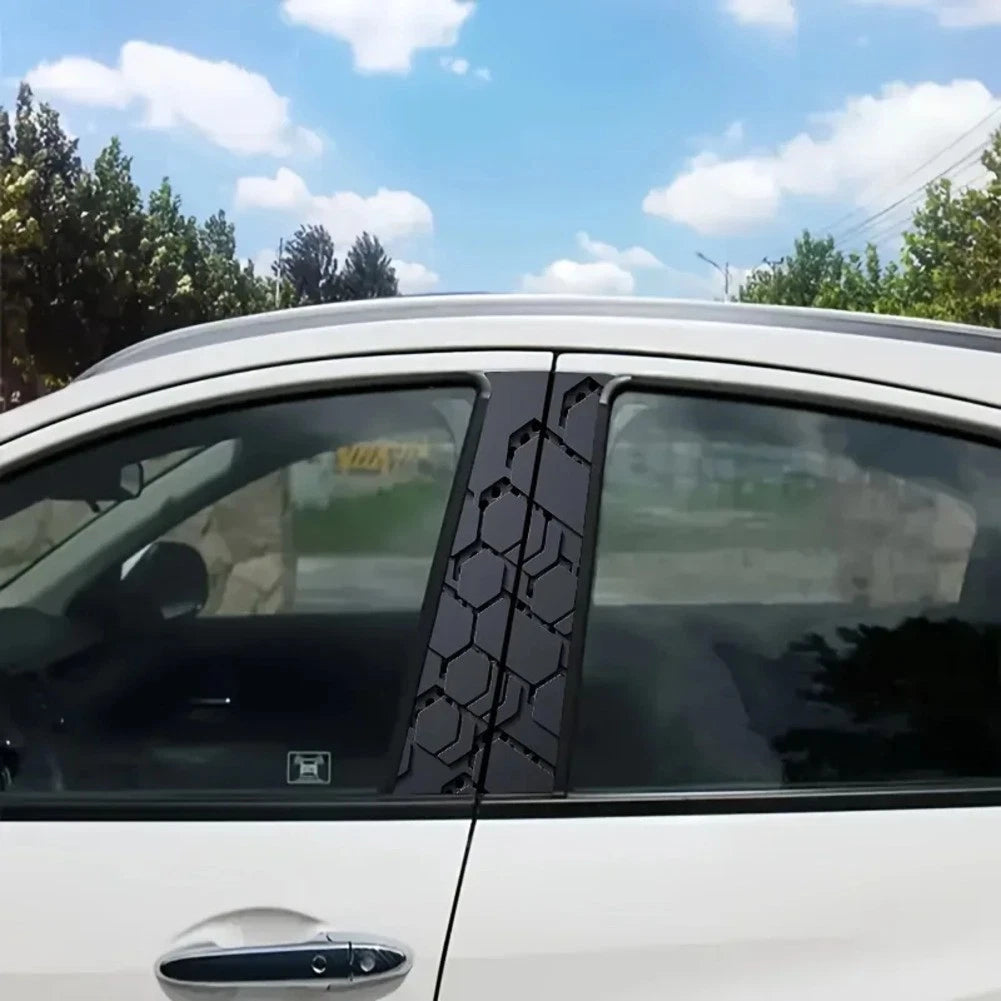 2X Customizable Metal Car Stickers for B Pillar Decoration