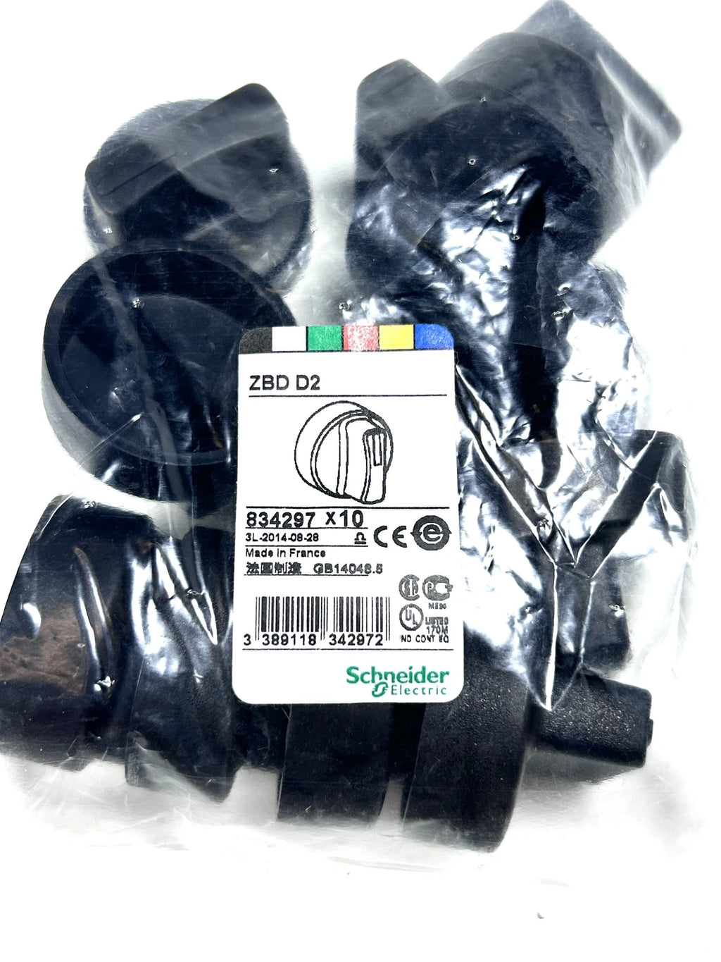 10 Pack Rubber Black Switch ZBDD2 for Schneider Electric (834297)