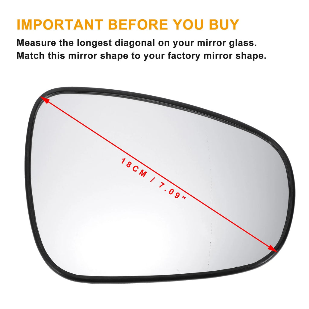 Right Side Heated White Mirror Glass for Lexus CT (2014–2020)