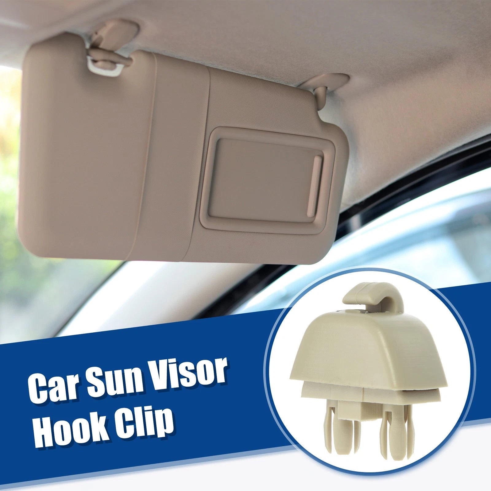 Sun Visor Clip Retainer 4 Pcs for Volkswagen and Audi Beige (2000–2010)