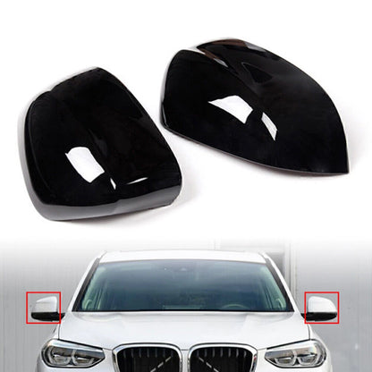 ABS Rearview Side Mirror Cap Cover for BMW X3 X4 (2018–2022) Gloss Black