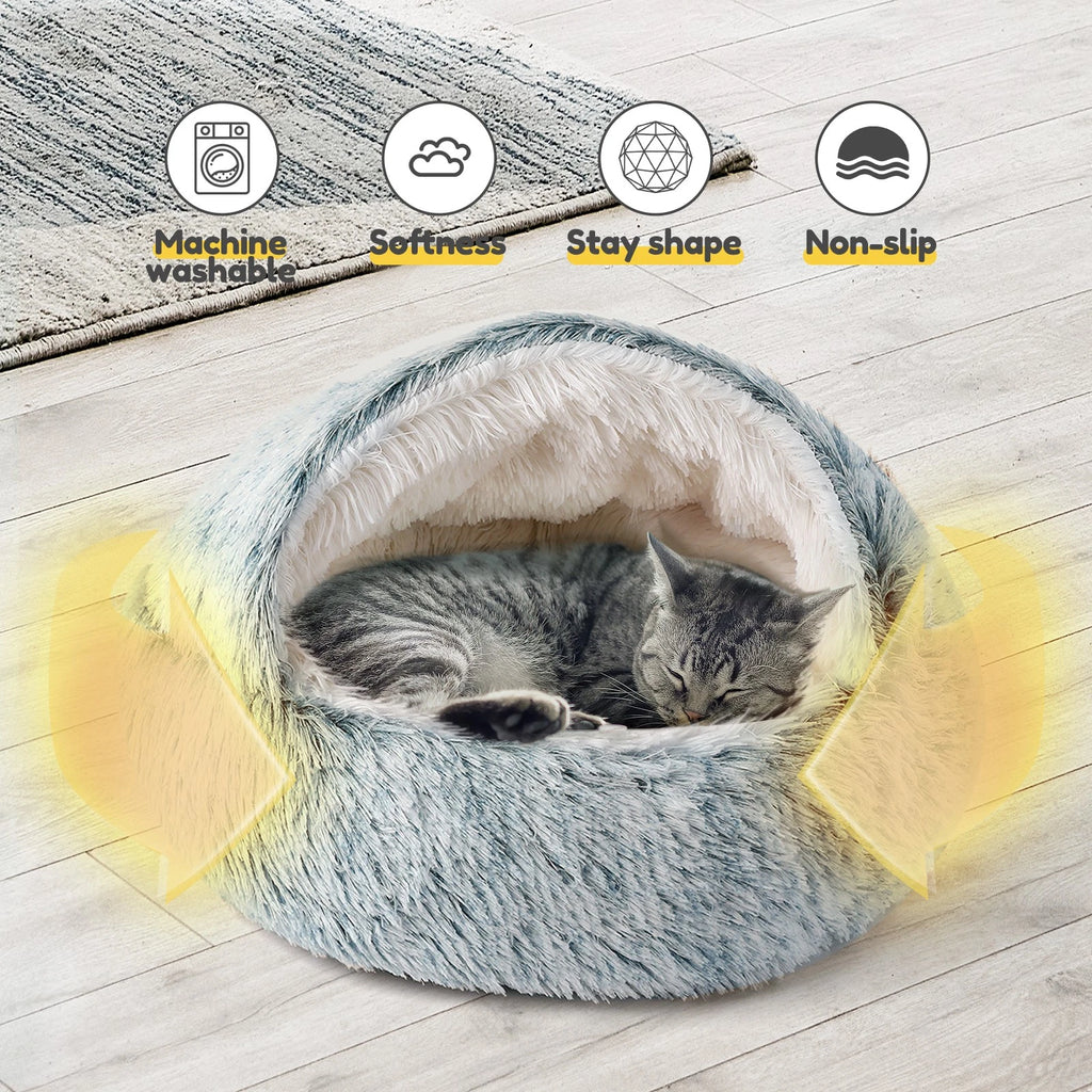 Soft Plush Cat Bed for Cats (Winter Comforter)