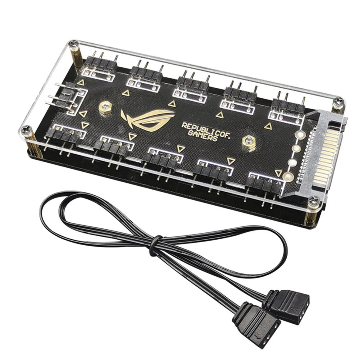 5V 3-Pin RGB Hub Splitter SATA Power Adapter Extension Cable