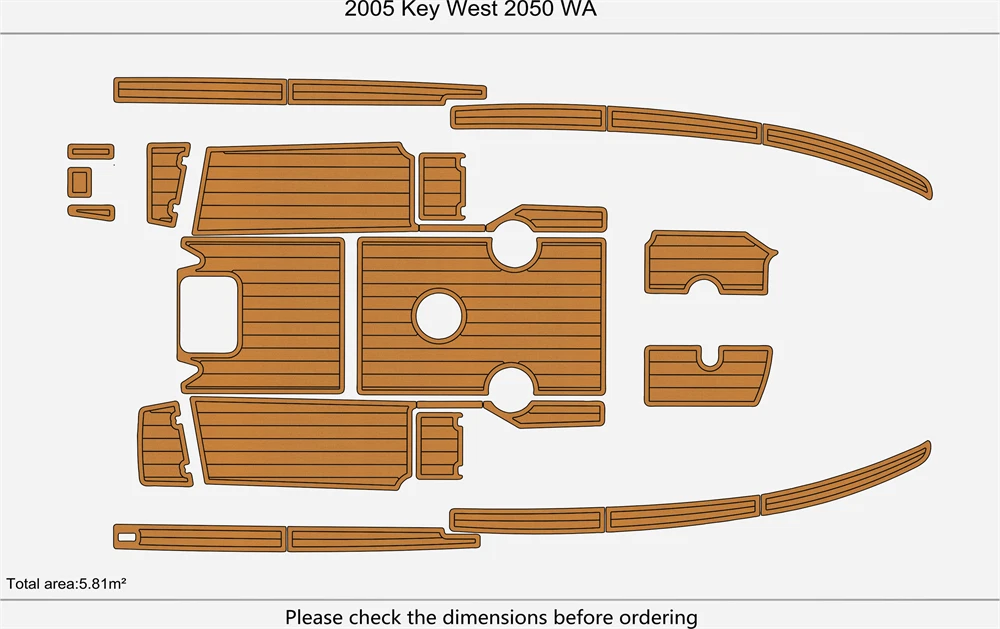EVA Pads for Key West 2050 WA (2005) - Teak Flooring Mat