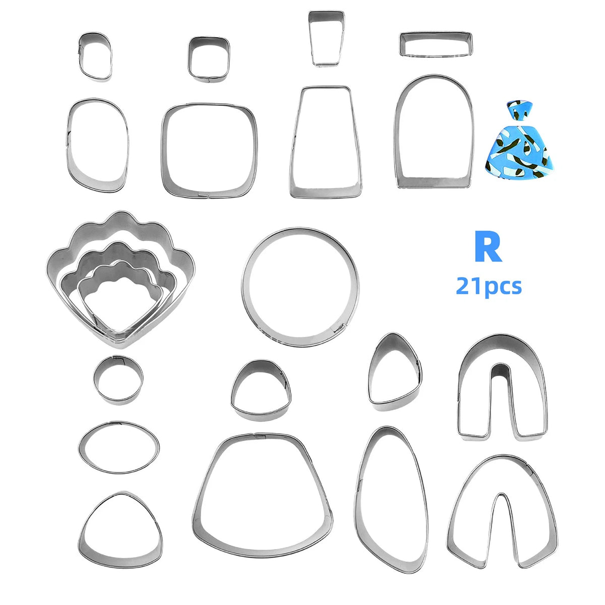 21Pcs Clay Earrings Cutting Mold DIY Tool