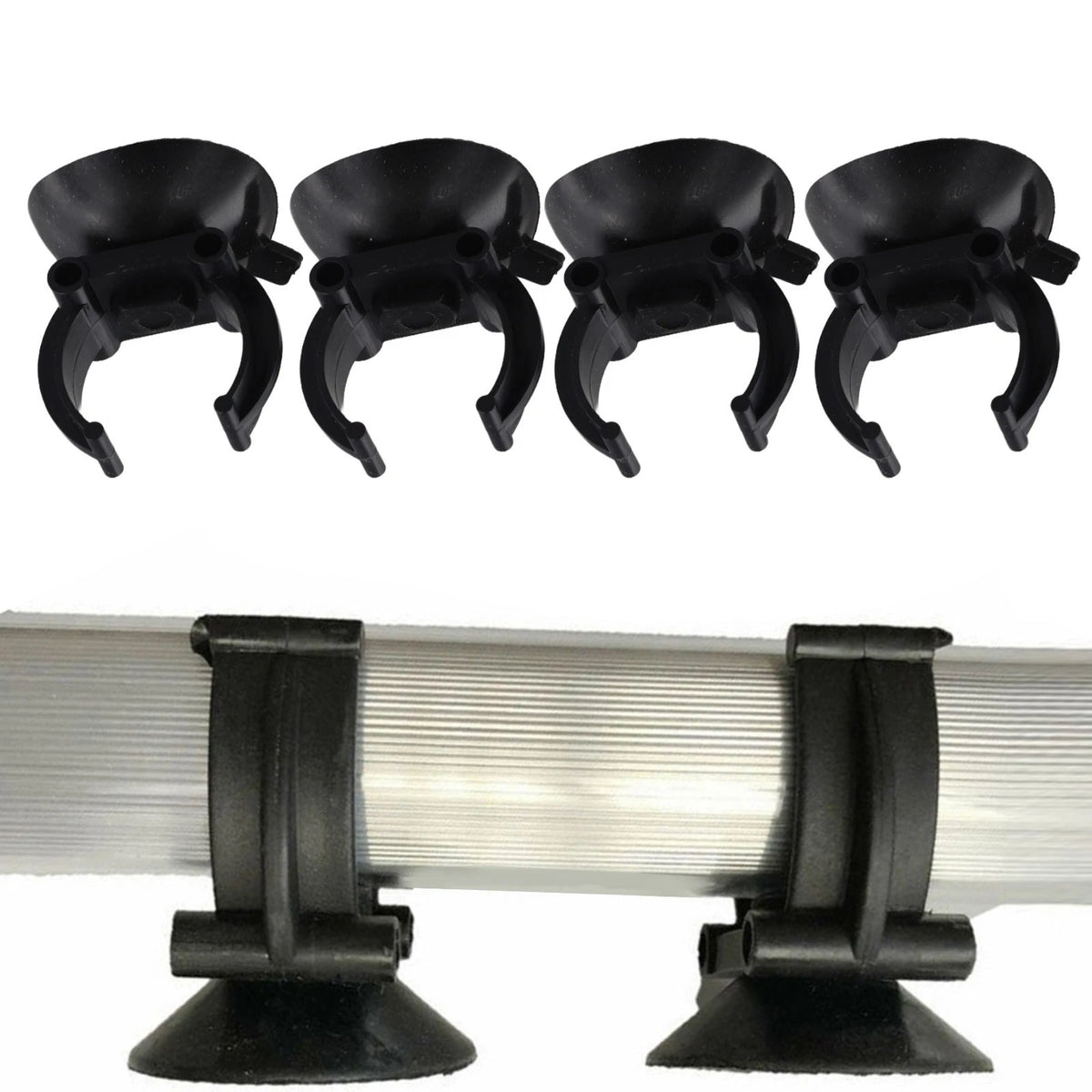 Suction Cup Clips for Aquarium Heater or Rain Bars (Set of 4/8)