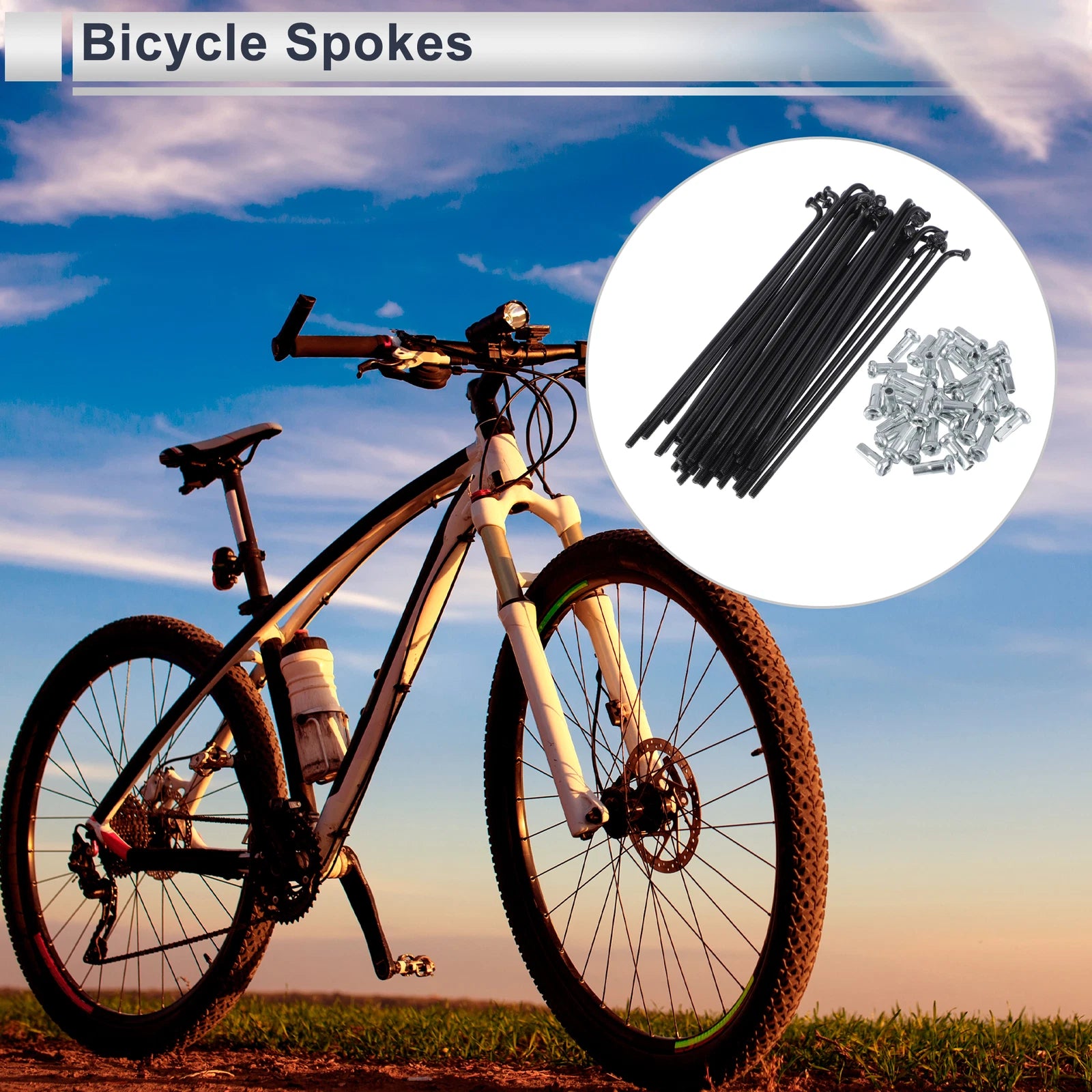 Bicycle Spokes Nipple Steel 13G 45mm Replacement for Universal (All Years)