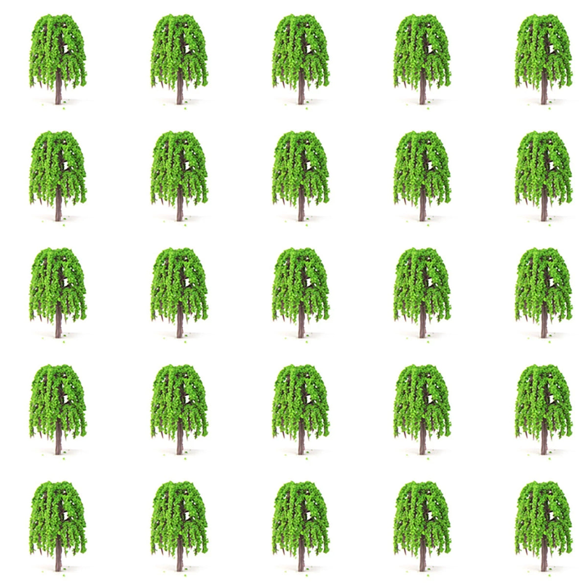 25pcs Miniature Willow Model Trees for Train Railroad Layout Scenery