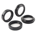 4pcs Motorcycle Front Fork Damper Shock Absorber Fork Dust Oil Seal Black