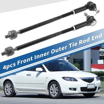Set of 4 Front Inner Outer Tie Rod End Links for Ford Escape (2001–2009) No.EV424/ES363