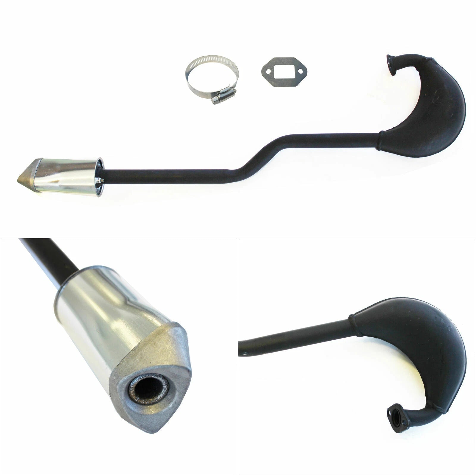 Exhaust Pipe Muffler for Motorized Bicycle 49cc 66cc 80cc (2-Stroke)