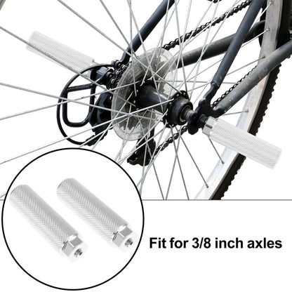 Aluminum Alloy Foot Pegs Pair for BMX MTB Bicycle 3/8 Inch Silver (3/8)