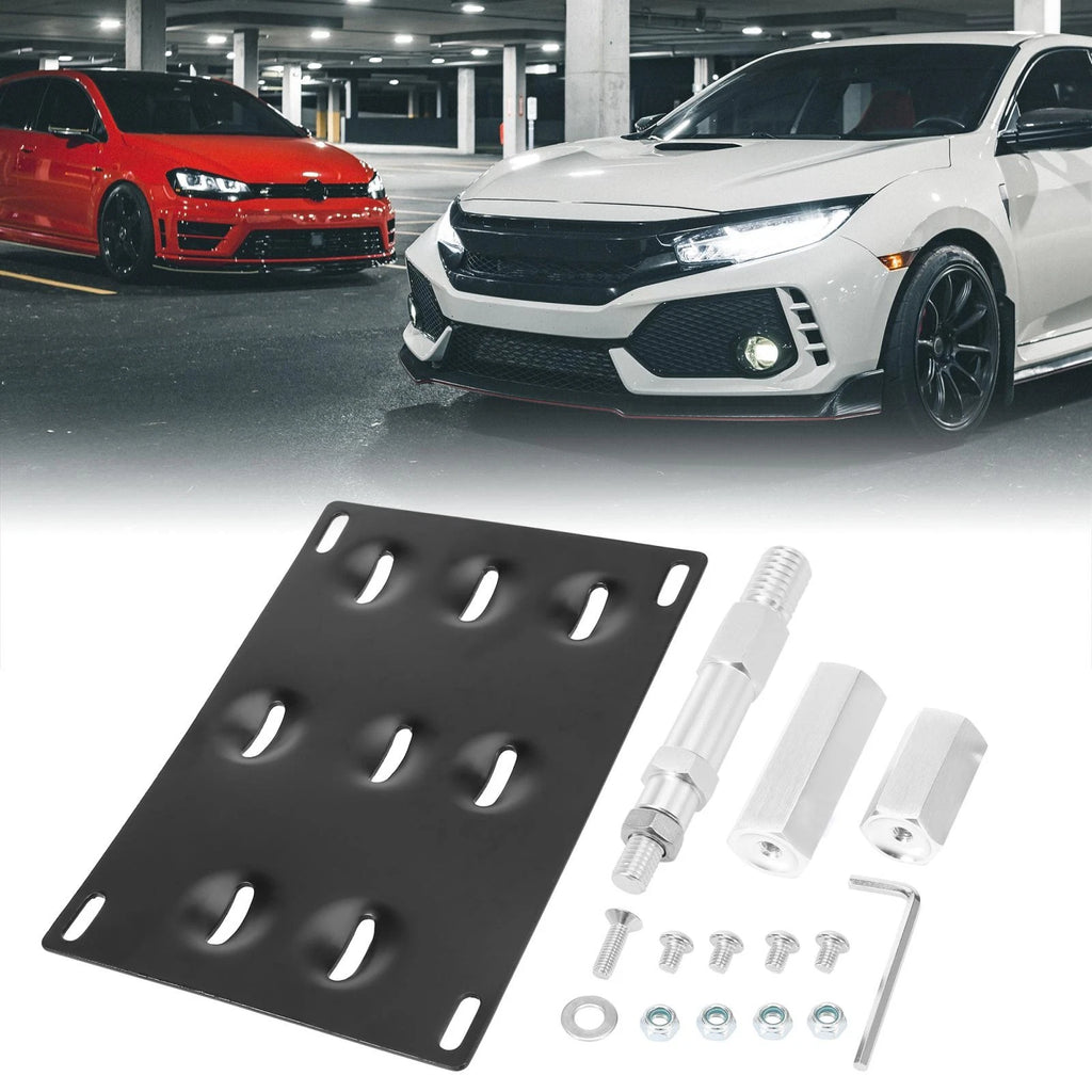 Front License Plate Bracket Tow Hook Mount Set for Audi A4 (2005–2022)