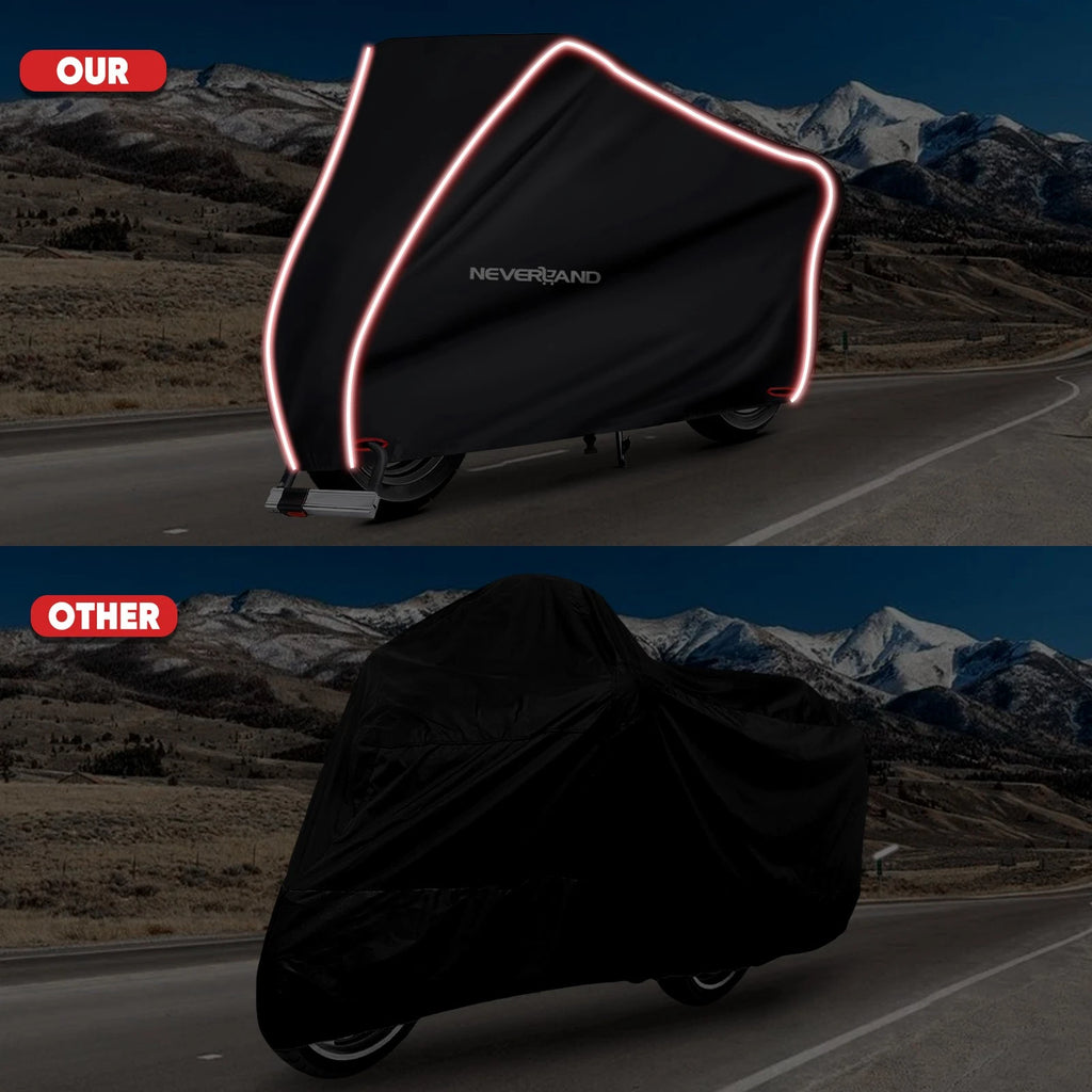 Motorcycle Cover Waterproof with Reflective Strip for Large Size Models