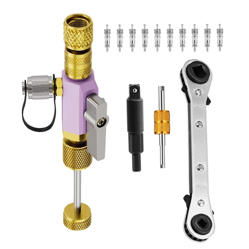 Valve Core Removal Tool for HVAC R22 R407C R410A R32 (1/4 inch, 5/16 inch)