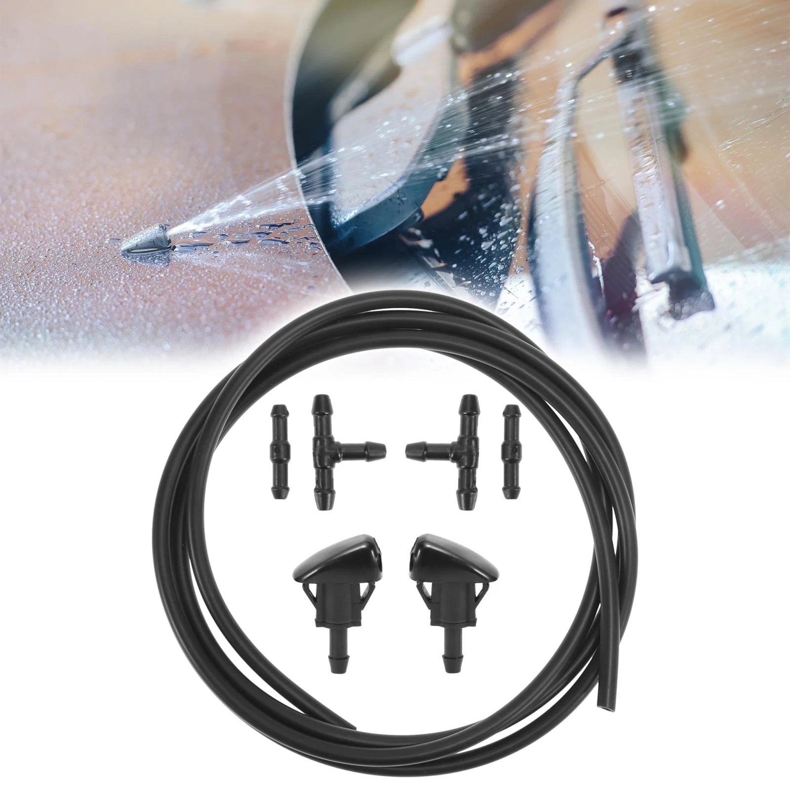 Windshield Washer Nozzle Kit 7pc Replacement for Hyundai Tiburon (2005–2008)