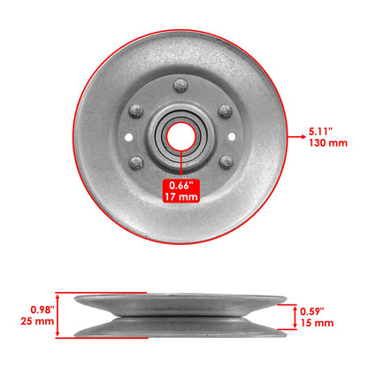 Qty 2 Deck Sheave Idler Pulley Replacement for John Deere X750 X754 (2015–2016)