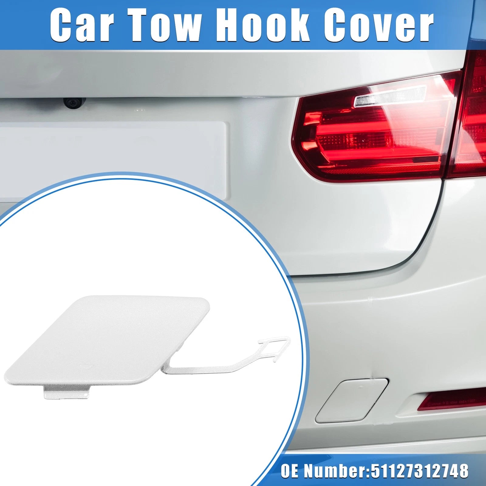 Rear Tow Hook Eye Hole Cover Cap Replacement for BMW 3 F30 (2012–2015)