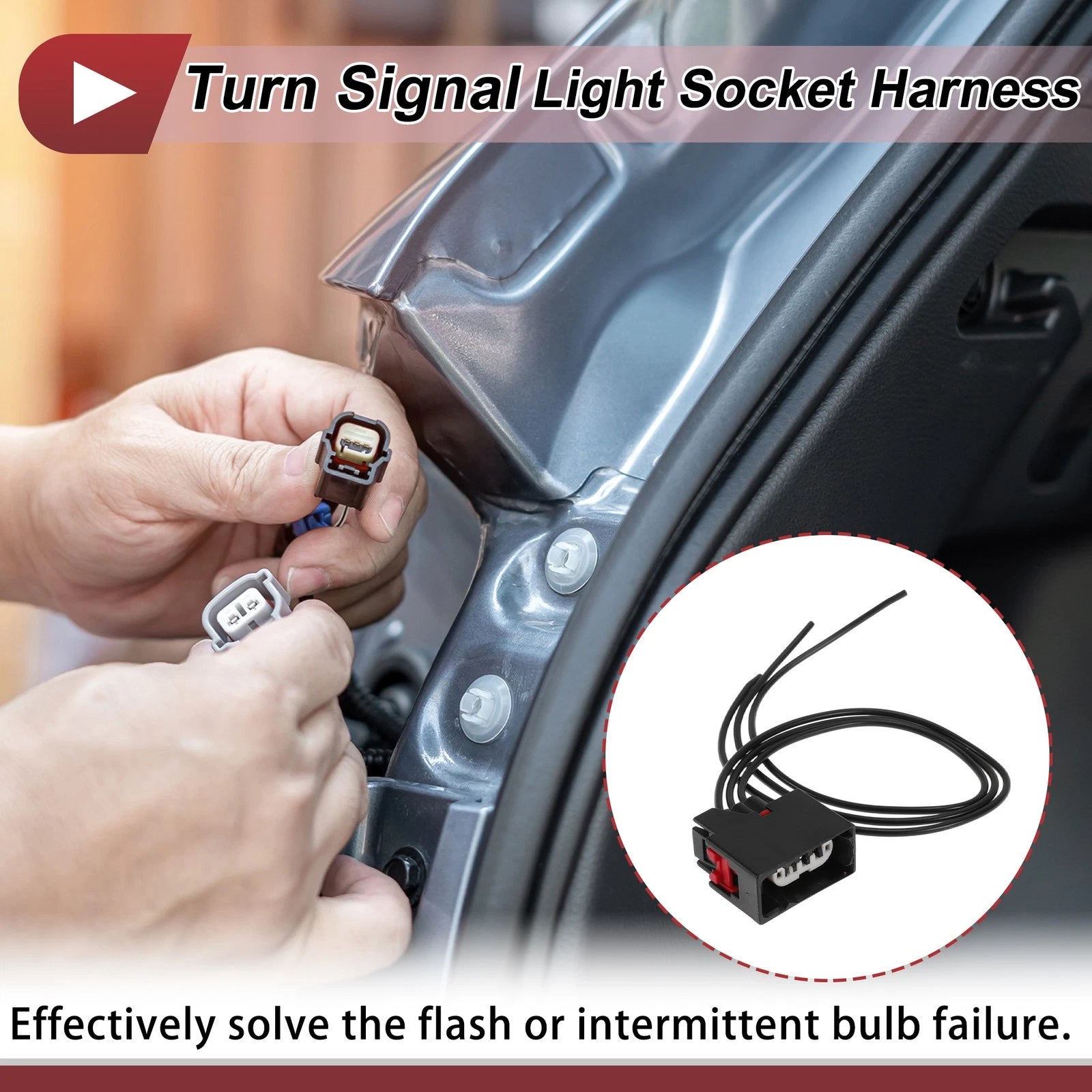 Turn Signal Light Socket Wiring Replacement for Dodge Ram 1500 2500 3500 (2013–2018)