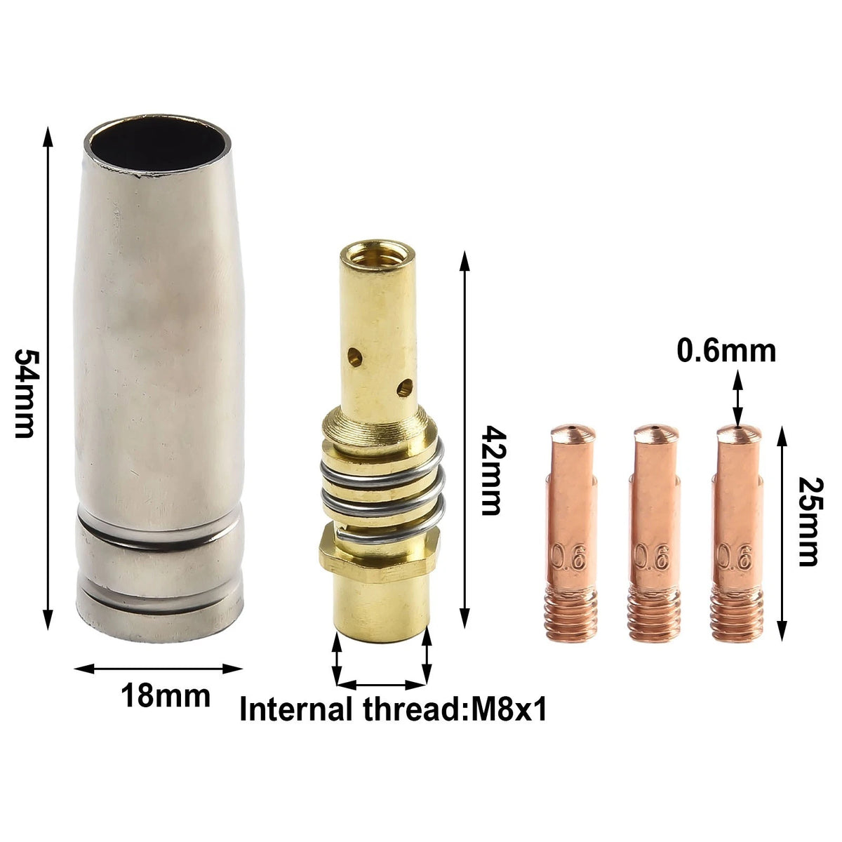 Welding Nozzle Set for MIG Welding (0.6/0.8/0.9/1.0/1.2mm)