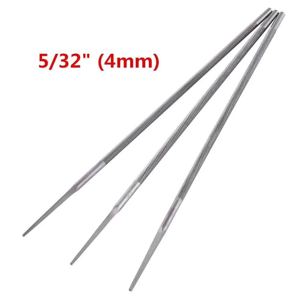 3Pc 4mm Round Chainsaw Chain Files Sharpener for Woodwork