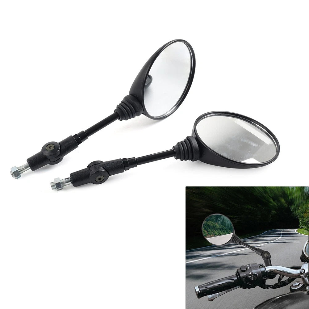 Rear View Side Mirrors for 7/8" Handlebar (10mm Antifall Folding)