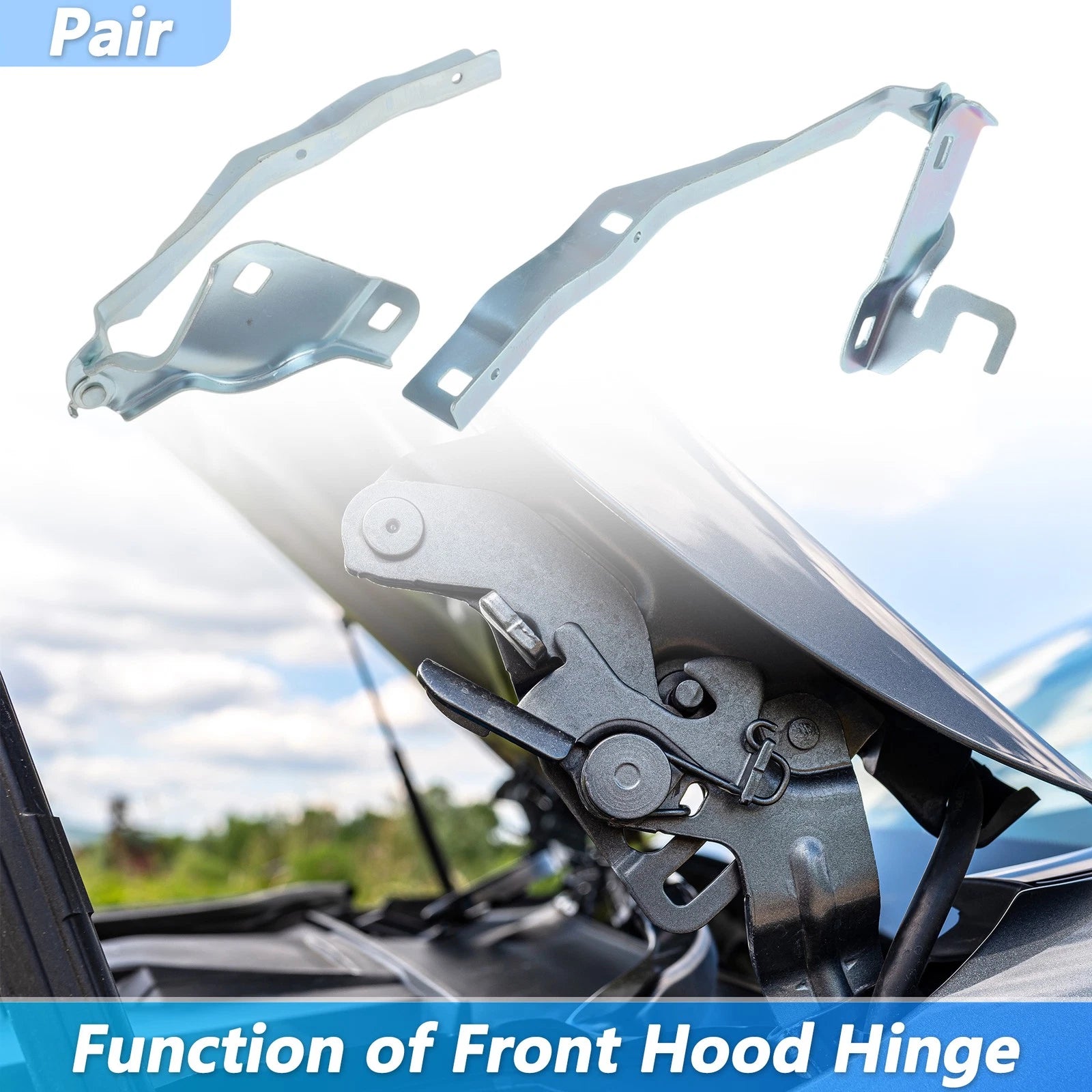 Front Left Right Hood Hinge Pair Replacement for Ford Explorer (2020–2024)