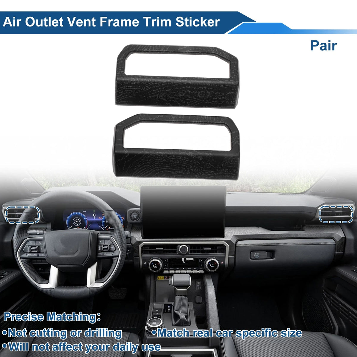Air Condition Outlet Vent Trim Cover Frame for Toyota Tacoma (2016–2023)
